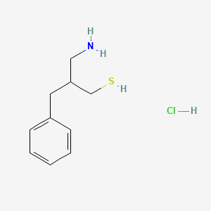 molecular formula C10H16ClNS B13597354 3-Amino-2-benzylpropane-1-thiol hydrochloride 