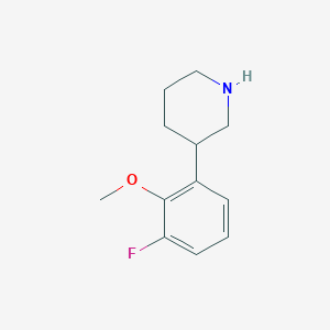 molecular formula C12H16FNO B13597370 3-(3-Fluoro-2-methoxyphenyl)piperidine 