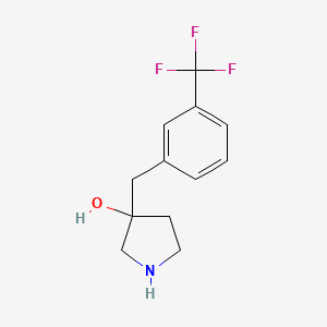 molecular formula C12H14F3NO B13597372 3-(3-(Trifluoromethyl)benzyl)pyrrolidin-3-ol 