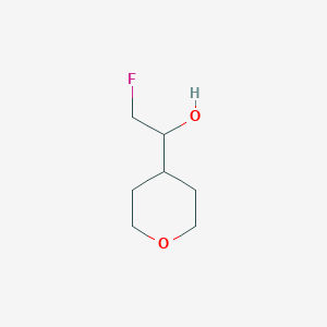 molecular formula C7H13FO2 B13597388 2-Fluoro-1-(oxan-4-yl)ethan-1-ol 