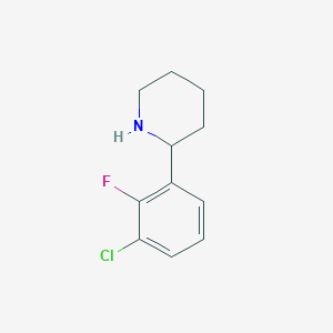 molecular formula C11H13ClFN B13597413 2-(3-Chloro-2-fluorophenyl)piperidine 