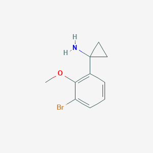 molecular formula C10H12BrNO B13597417 1-(3-Bromo-2-methoxyphenyl)cyclopropan-1-amine 