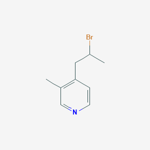 molecular formula C9H12BrN B13597422 4-(2-Bromopropyl)-3-methylpyridine 