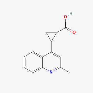 molecular formula C14H13NO2 B13597472 2-(2-Methylquinolin-4-yl)cyclopropane-1-carboxylic acid 