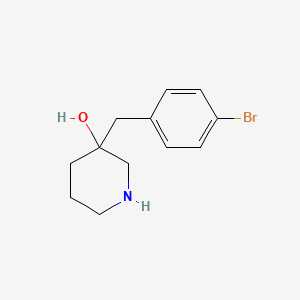 molecular formula C12H16BrNO B13597520 3-(4-Bromobenzyl)piperidin-3-ol 