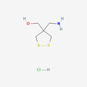 molecular formula C5H12ClNOS2 B13597521 [4-(Aminomethyl)-1,2-dithiolan-4-yl]methanolhydrochloride 