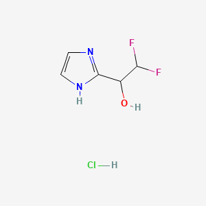 molecular formula C5H7ClF2N2O B13597547 2,2-difluoro-1-(1H-imidazol-2-yl)ethan-1-olhydrochloride 