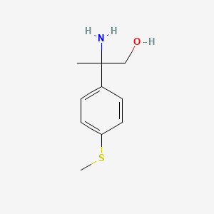 molecular formula C10H15NOS B13597576 2-Amino-2-(4-(methylthio)phenyl)propan-1-ol 