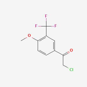 molecular formula C10H8ClF3O2 B13597586 4'-Methoxy-3'-(trifluoromethyl)phenacyl chloride 