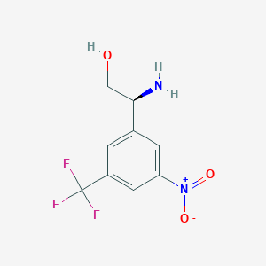 molecular formula C9H9F3N2O3 B13597604 (s)-2-Amino-2-(3-nitro-5-(trifluoromethyl)phenyl)ethan-1-ol 