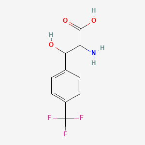 molecular formula C10H10F3NO3 B13597618 2-Amino-3-hydroxy-3-(4-(trifluoromethyl)phenyl)propanoic acid 