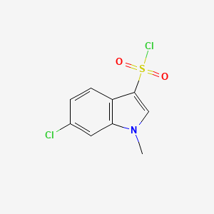 molecular formula C9H7Cl2NO2S B13597638 6-chloro-1-methyl-1H-indole-3-sulfonyl chloride CAS No. 1314400-73-1