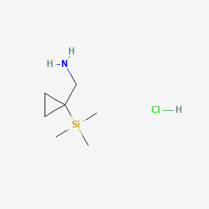 molecular formula C7H18ClNSi B13597644 1-[1-(Trimethylsilyl)cyclopropyl]methanaminehydrochloride 