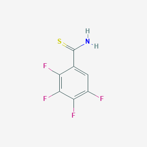 molecular formula C7H3F4NS B13597645 2,3,4,5-Tetrafluorobenzothioamide 