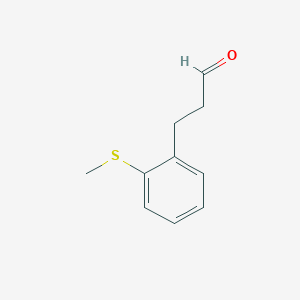 molecular formula C10H12OS B13597670 3-[2-(Methylsulfanyl)phenyl]propanal 