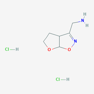 molecular formula C6H12Cl2N2O2 B13597714 1-{3aH,4H,5H,6aH-furo[3,2-d][1,2]oxazol-3-yl}methanamine dihydrochloride 