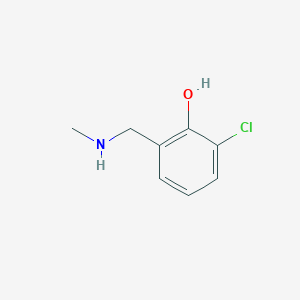 molecular formula C8H10ClNO B13597746 2-Chloro-6-[(methylamino)methyl]phenol 