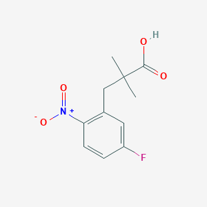 molecular formula C11H12FNO4 B13597898 3-(5-Fluoro-2-nitrophenyl)-2,2-dimethylpropanoic acid 