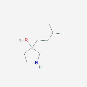 molecular formula C9H19NO B13597904 3-Isopentylpyrrolidin-3-ol 