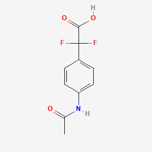 molecular formula C10H9F2NO3 B13597930 2-(4-Acetamidophenyl)-2,2-difluoroacetic acid 