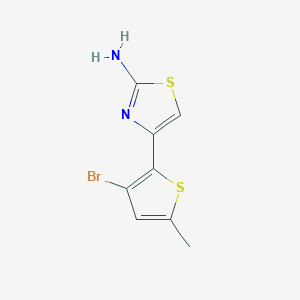 molecular formula C8H7BrN2S2 B13597949 4-(3-Bromo-5-methylthiophen-2-yl)thiazol-2-amine 