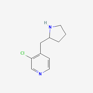 molecular formula C10H13ClN2 B13597979 3-Chloro-4-(pyrrolidin-2-ylmethyl)pyridine 