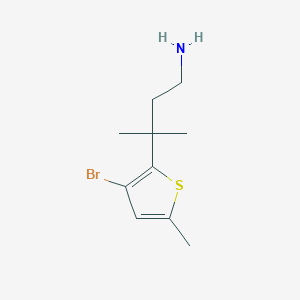 molecular formula C10H16BrNS B13597996 3-(3-Bromo-5-methylthiophen-2-yl)-3-methylbutan-1-amine 