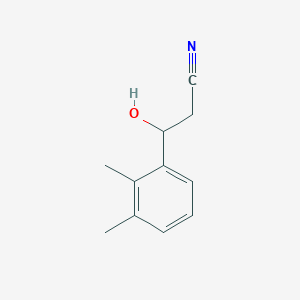 molecular formula C11H13NO B13598031 3-(2,3-Dimethylphenyl)-3-hydroxypropanenitrile 