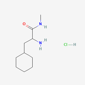 molecular formula C10H21ClN2O B13598047 2-amino-3-cyclohexyl-N-methylpropanamidehydrochloride 