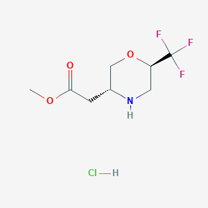 rac-methyl2-[(3R,6R)-6-(trifluoromethyl)morpholin-3-yl]acetatehydrochloride