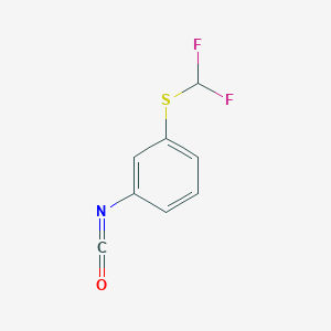 molecular formula C8H5F2NOS B13598094 Benzene, 1-[(difluoromethyl)thio]-3-isocyanato- CAS No. 55225-90-6