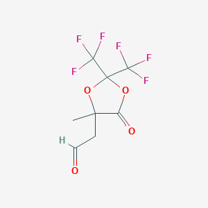 2-[4-Methyl-5-oxo-2,2-bis(trifluoromethyl)-1,3-dioxolan-4-yl]acetaldehyde