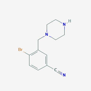 molecular formula C12H14BrN3 B13598158 1-(2-Bromo-5-(trifluoromethyl)benzyl)piperazine 