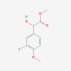 molecular formula C10H11FO4 B13598199 Methyl 2-(3-fluoro-4-methoxyphenyl)-2-hydroxyacetate 