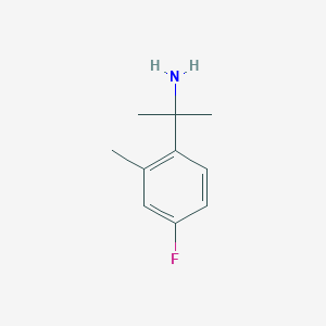 molecular formula C10H14FN B13598240 2-(4-Fluoro-2-methylphenyl)propan-2-amine 