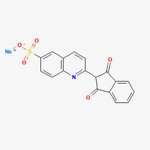 molecular formula C18H10NNaO5S B1359832 Sodium 2-(2,3-dihydro-1,3-dioxo-1H-inden-2-yl)quinoline-6-sulphonate CAS No. 84864-68-6