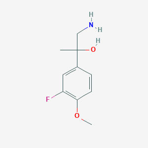 molecular formula C10H14FNO2 B13598366 1-Amino-2-(3-fluoro-4-methoxyphenyl)propan-2-ol 