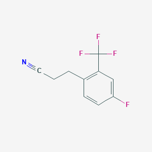 molecular formula C10H7F4N B13598375 3-[4-Fluoro-2-(trifluoromethyl)phenyl]propanenitrile CAS No. 412961-57-0