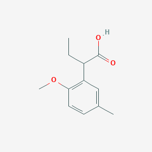 molecular formula C12H16O3 B13598399 2-(2-Methoxy-5-methylphenyl)butanoic acid 