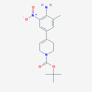 molecular formula C17H23N3O4 B1359844 tert-butyl 4-(4-amino-3-methyl-5-nitrophenyl)-5,6-dihydropyridine-1(2H)-carboxylate CAS No. 1054315-49-9