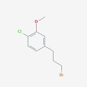 molecular formula C10H12BrClO B13598538 4-(3-Bromopropyl)-1-chloro-2-methoxybenzene 