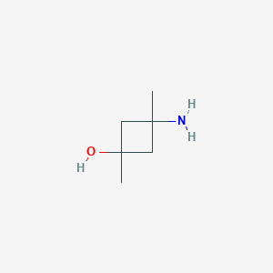 molecular formula C6H13NO B13598544 3-Amino-1,3-dimethyl-cyclobutanol 