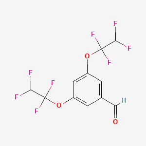 molecular formula C11H6F8O3 B13598553 3,5-Bis(1,1,2,2-tetrafluoroethoxy)benzaldehyde 