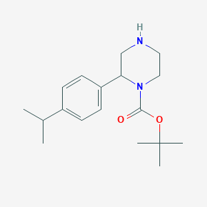 molecular formula C18H28N2O2 B13598571 2-(4-Isopropyl-phenyl)-piperazine-1-carboxylic acid tert-butyl ester 