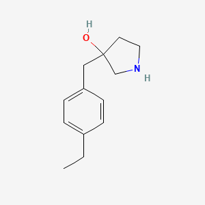 molecular formula C13H19NO B13598600 3-(4-Ethylbenzyl)pyrrolidin-3-ol 