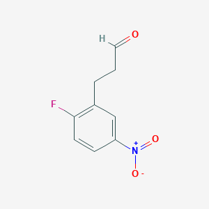 molecular formula C9H8FNO3 B13598652 3-(2-Fluoro-5-nitrophenyl)propanal 