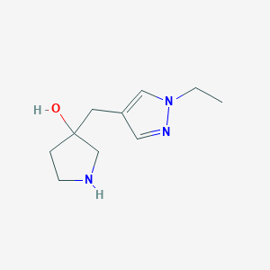 3-((1-Ethyl-1h-pyrazol-4-yl)methyl)pyrrolidin-3-ol