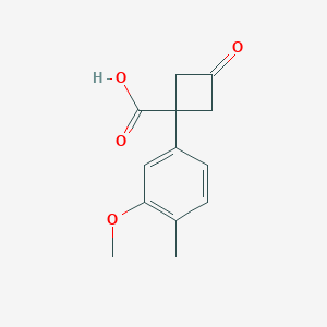 1-(3-Methoxy-4-methylphenyl)-3-oxocyclobutane-1-carboxylic acid