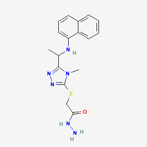 molecular formula C17H20N6OS B1359873 2-({4-methyl-5-[1-(1-naphthylamino)ethyl]-4H-1,2,4-triazol-3-yl}thio)acetohydrazide CAS No. 1071400-76-4