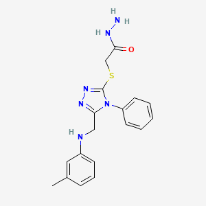molecular formula C18H20N6OS B1359874 2-[(5-{[(3-methylphenyl)amino]methyl}-4-phenyl-4H-1,2,4-triazol-3-yl)thio]acetohydrazide CAS No. 1071296-49-5